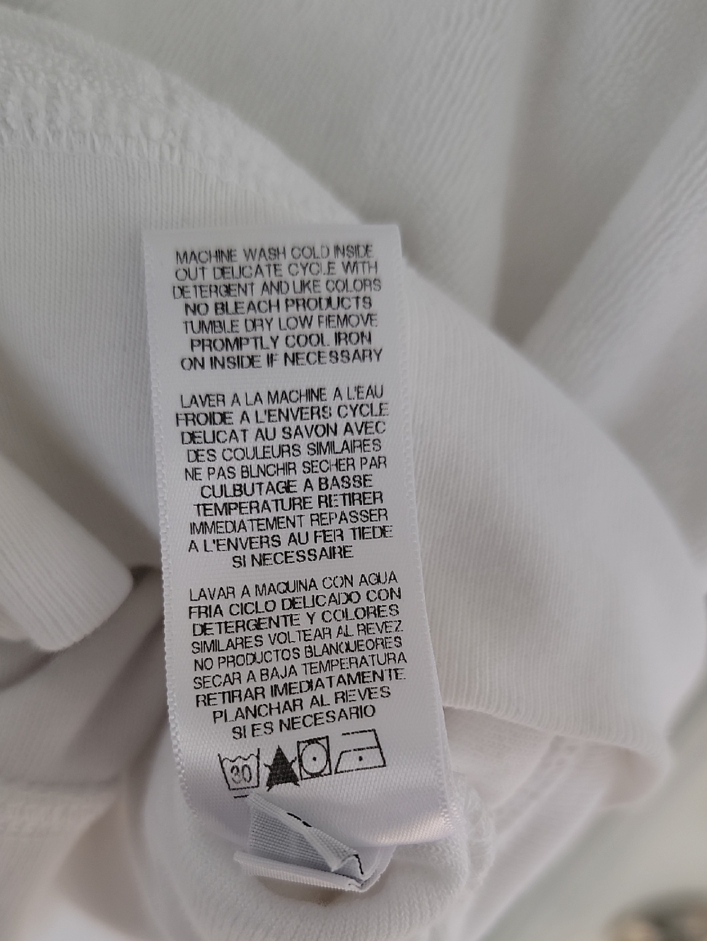 Juicy Couture White Short-Sleeve Terry Cloth Zip Hoodie Vintage 90's Sz L - Picture 9 of 9